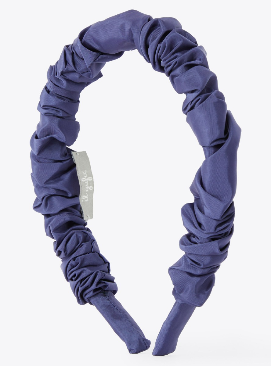 Navy blue nylon taffeta headband - Blue | Il Gufo