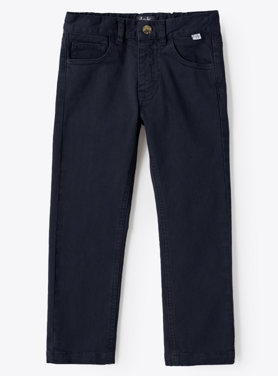 Pantalon à coupe classique en coton bleu - Bleu | Il Gufo