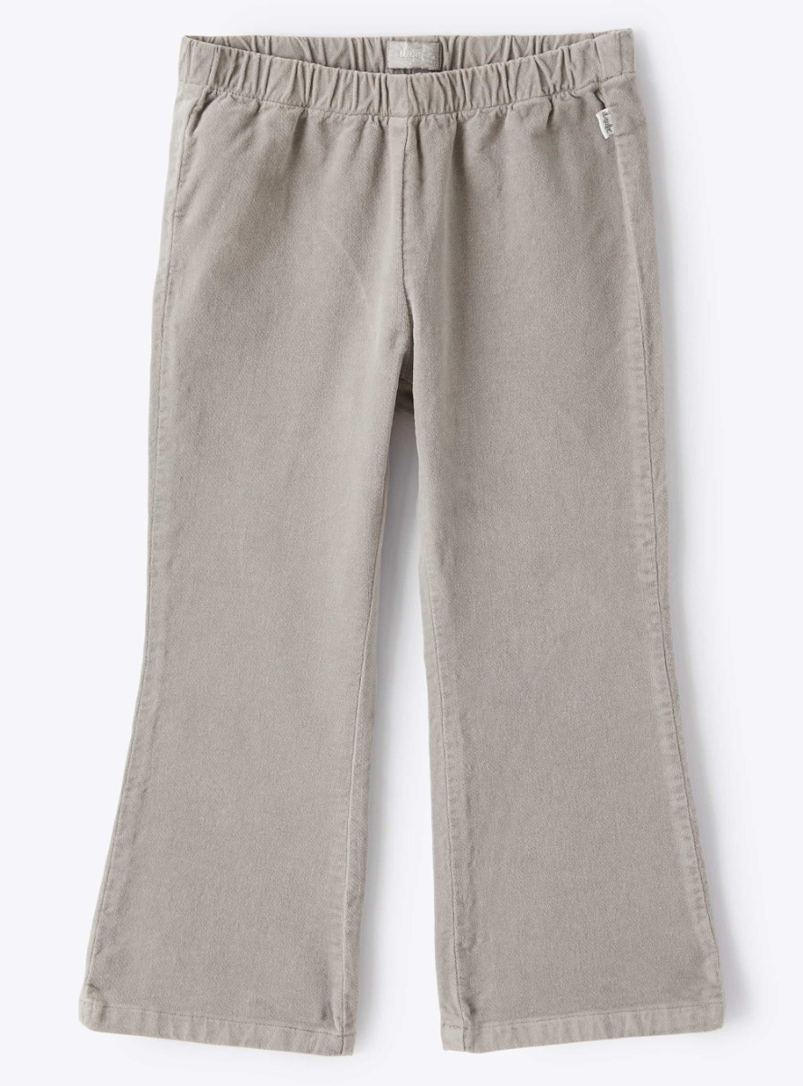 Cropped-Hose aus Samt grau - Hosen - Il Gufo