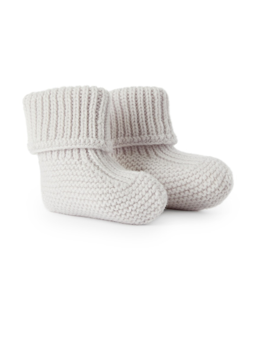 Chaussures tricotées en laine mérinos - Beige | Il Gufo