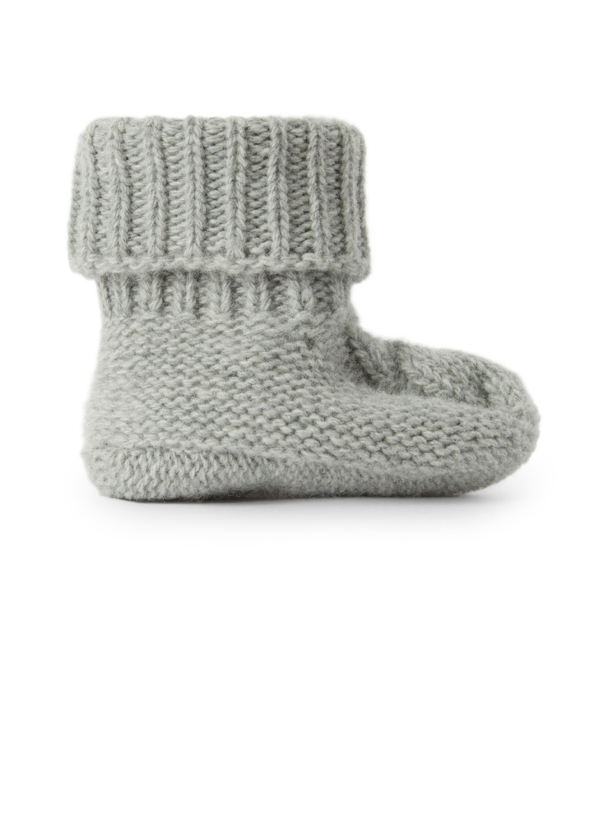 Cable knit merino wool booties - Shoes - Il Gufo