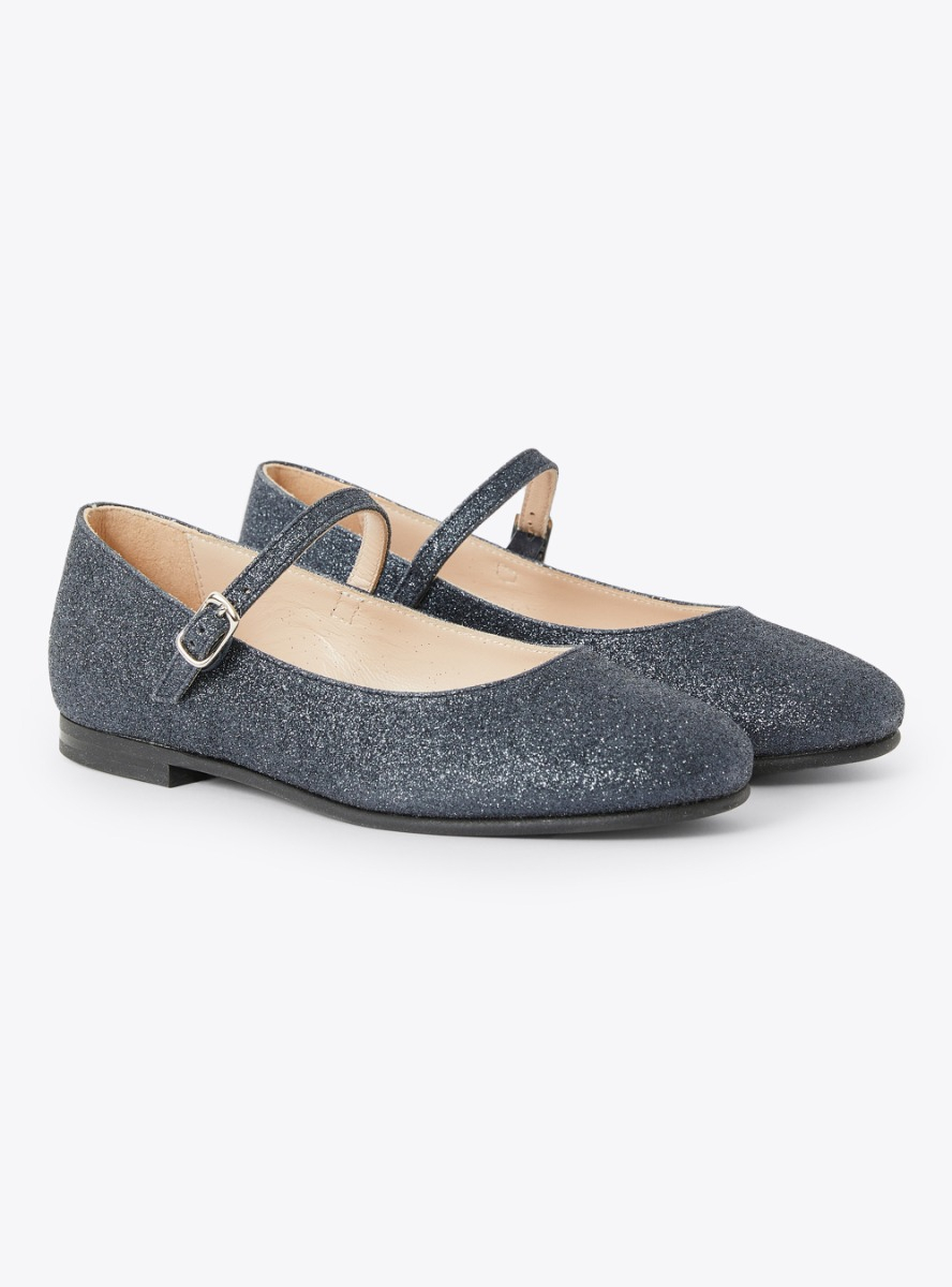 Navy glittered ballet flats - Shoes - Il Gufo