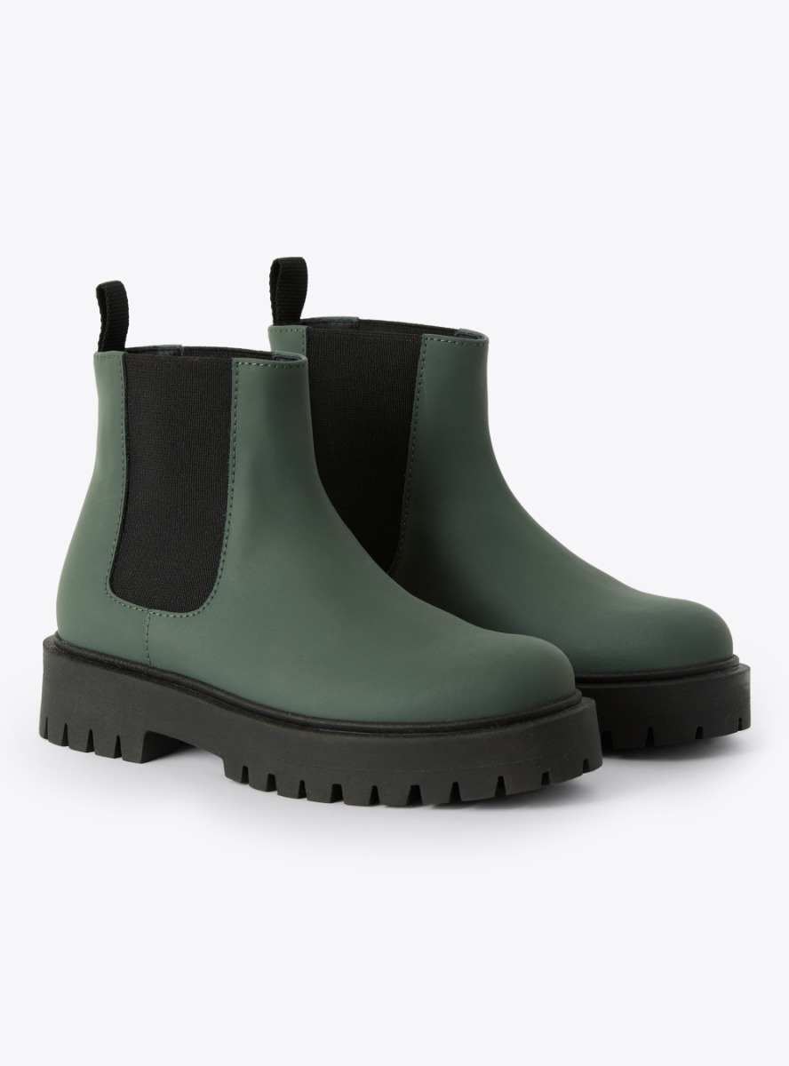Green Chelsea boots with chunky sole - Green | Il Gufo