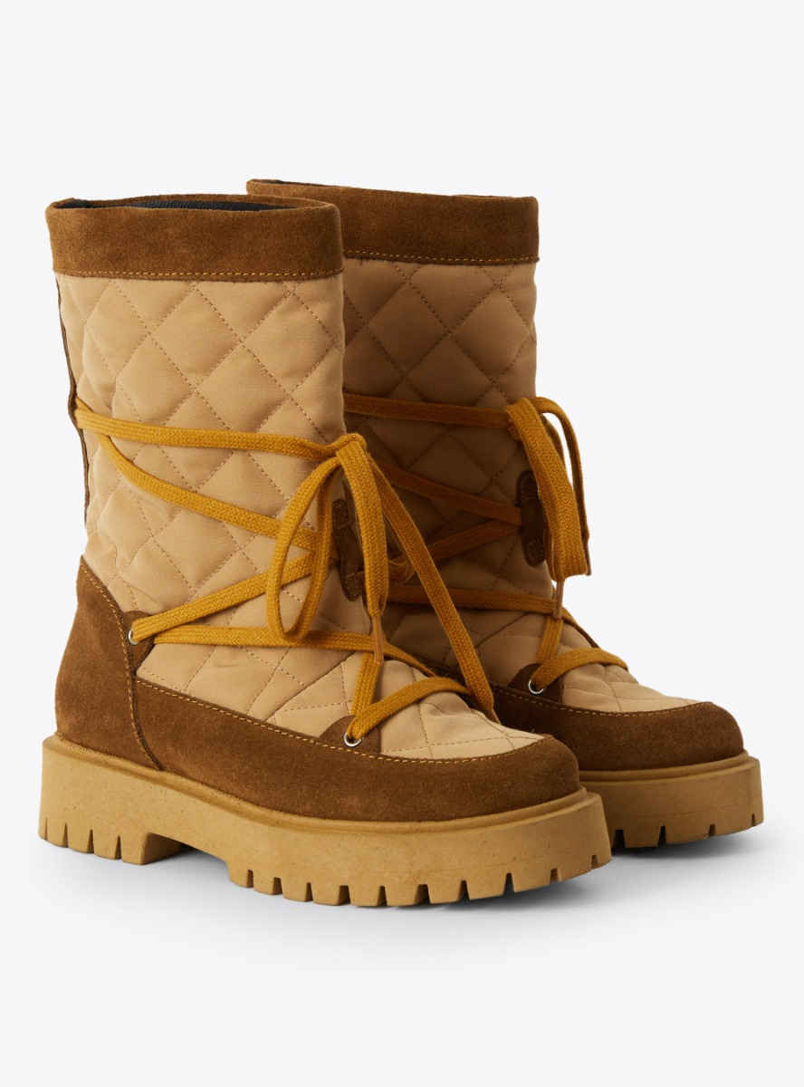 Beige quilted nylon boots - Brown | Il Gufo