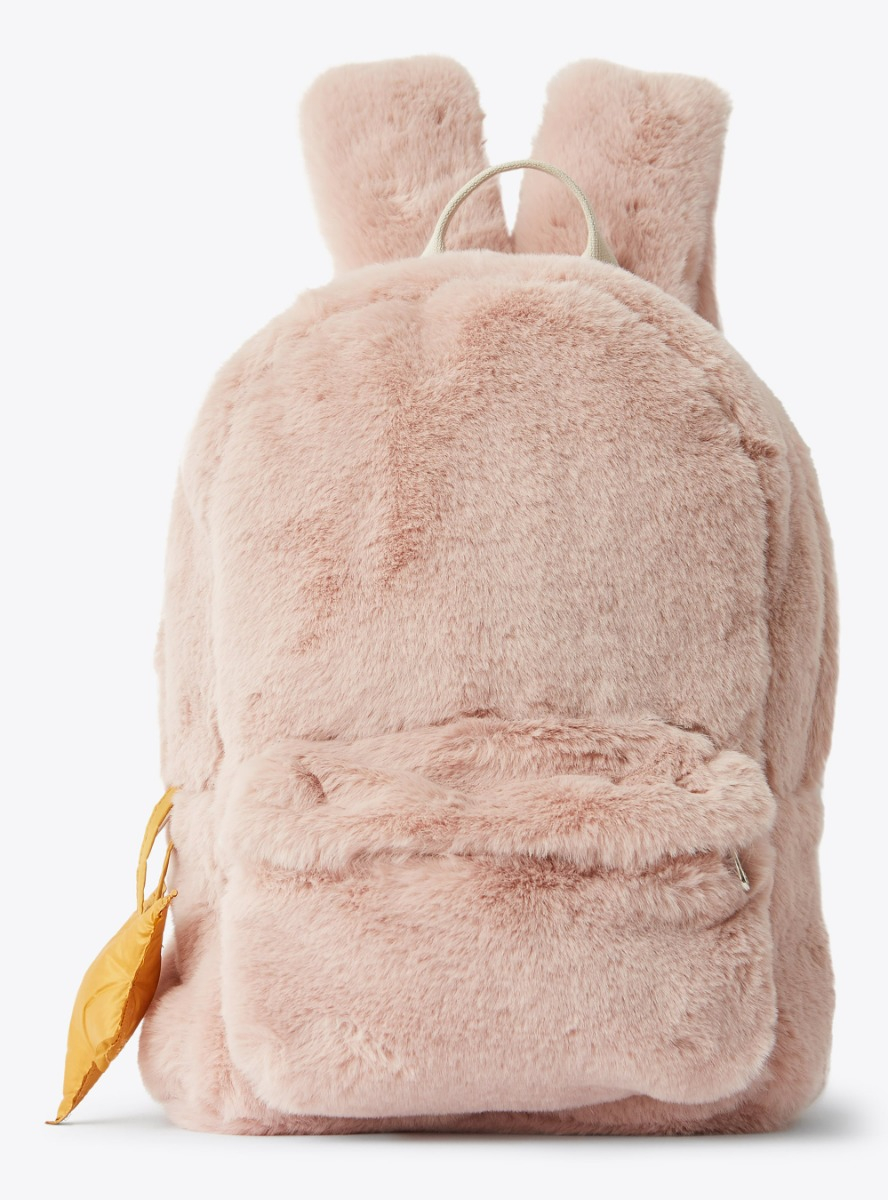 Powder pink faux fur backpack - Accessories - Il Gufo