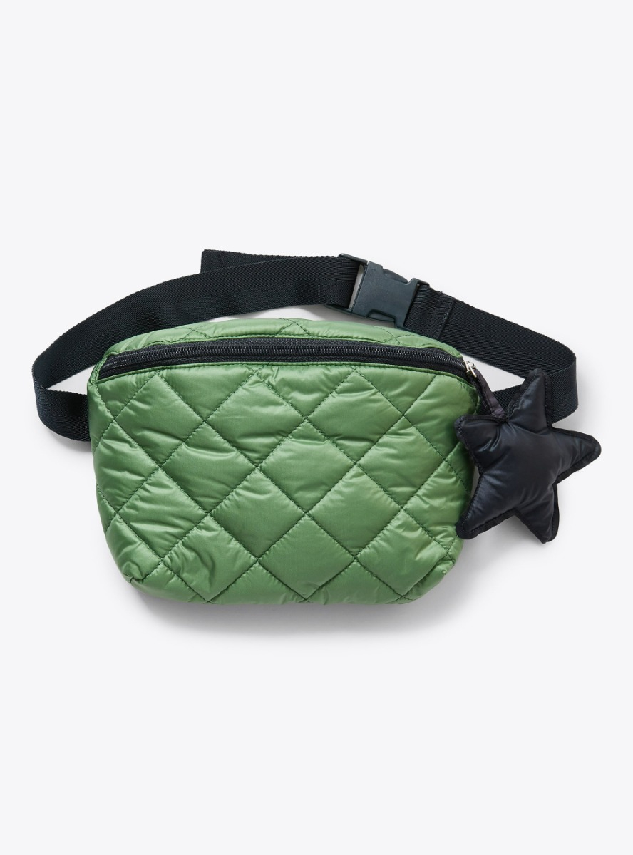 Зеленая поясная сумка из стеганого нейлона - Зеленый | Il Gufo