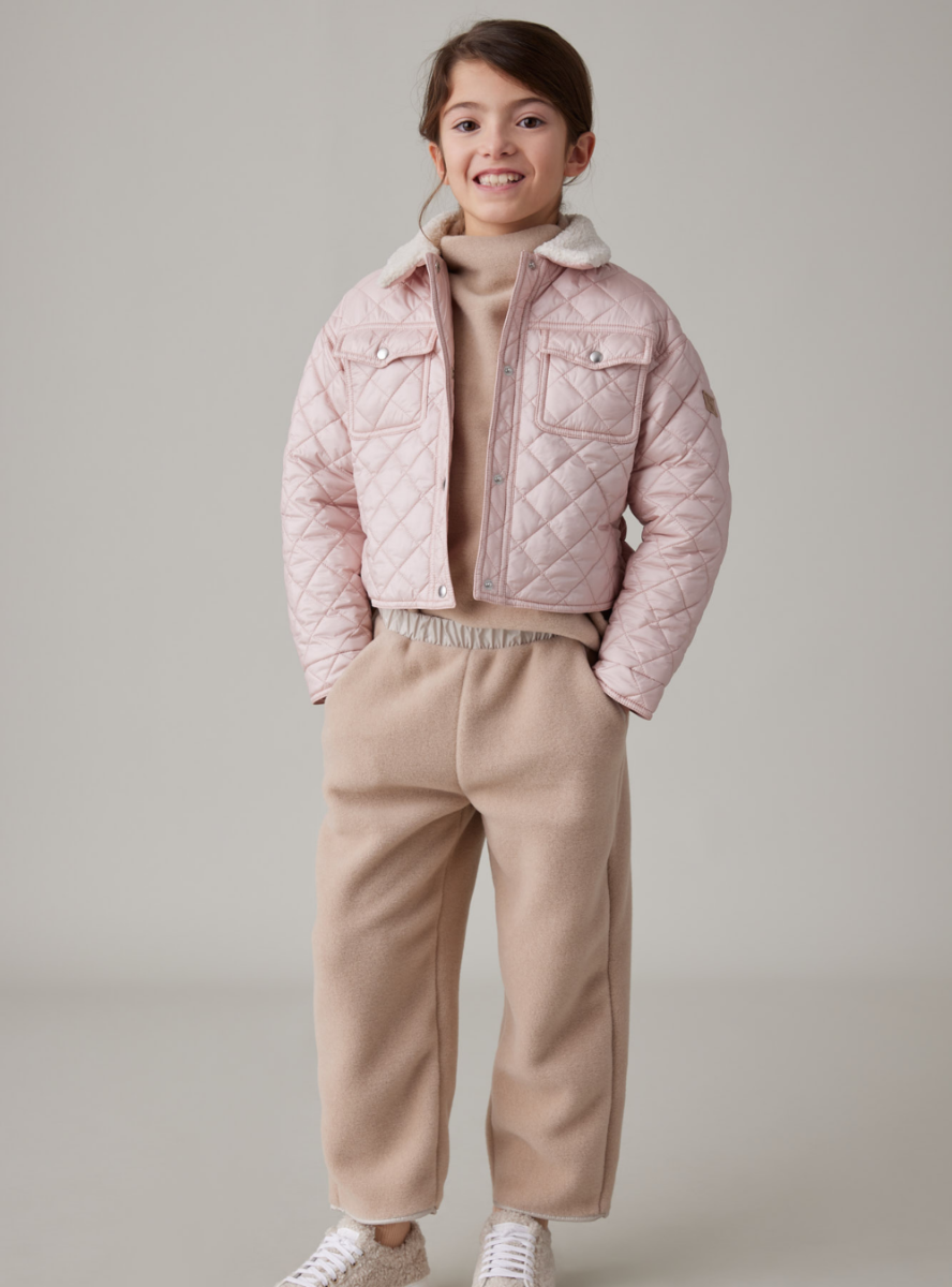 Quilted jacket in pink nylon - Pink | Il Gufo