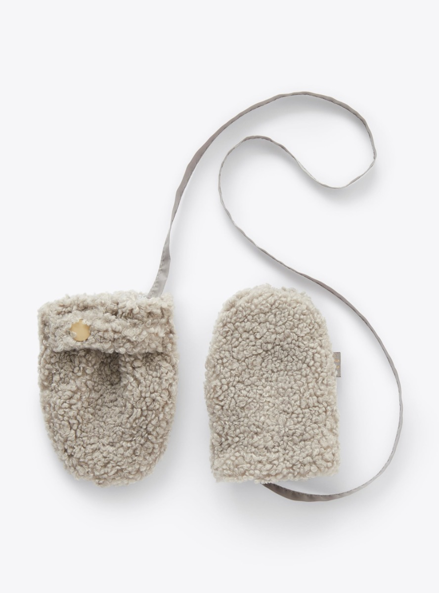 Baby boy’s mittens in teddy fleece - Accessories - Il Gufo
