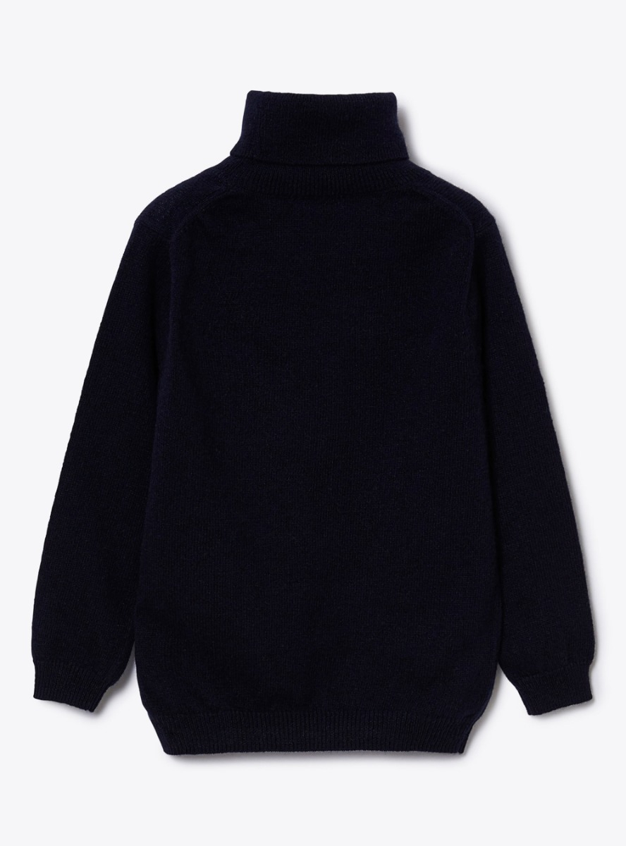 Turtleneck wool sweater - Blue | Il Gufo