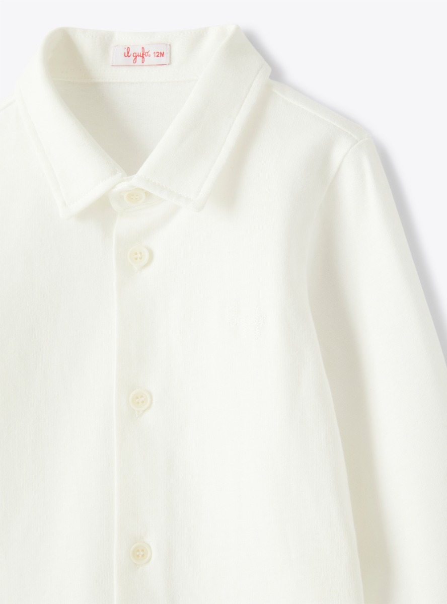 Button-down bodysuit in cotton jersey - White | Il Gufo