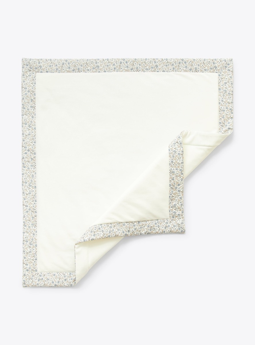 Fleece blanket with teddy bear detail - White | Il Gufo