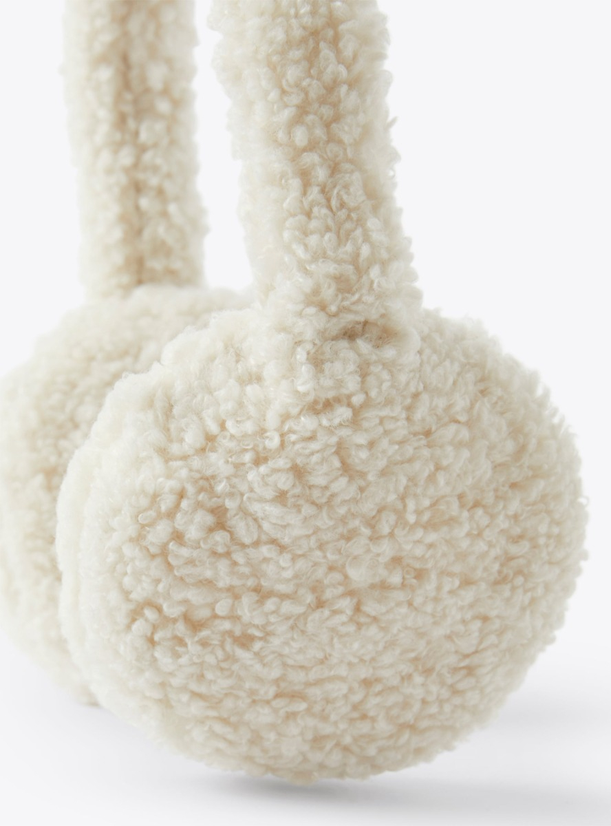 Earmuffs in teddy fleece - Beige | Il Gufo
