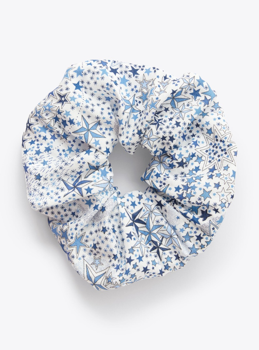 Scrunchie with star pattern - Light blue | Il Gufo
