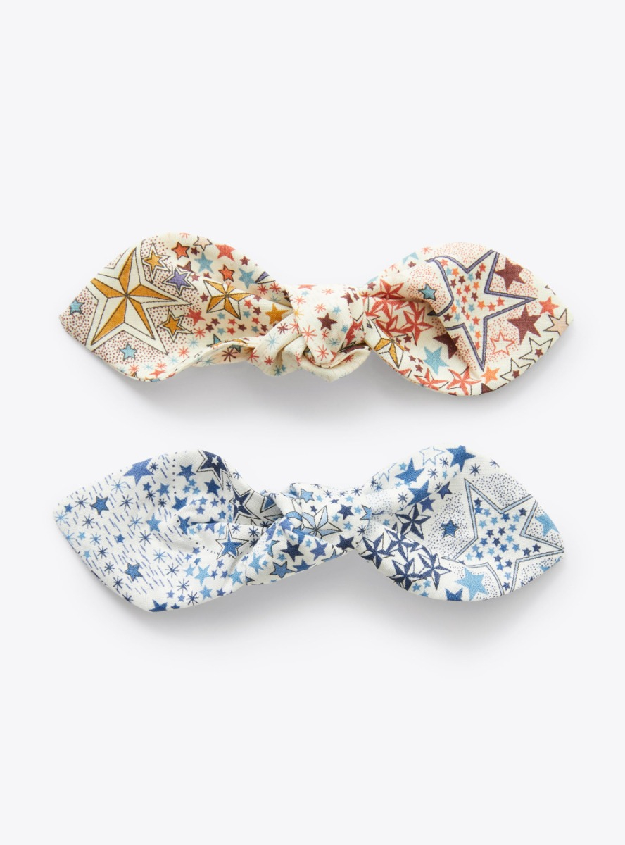 Hair slides with a bow embellishment - Light blue | Il Gufo