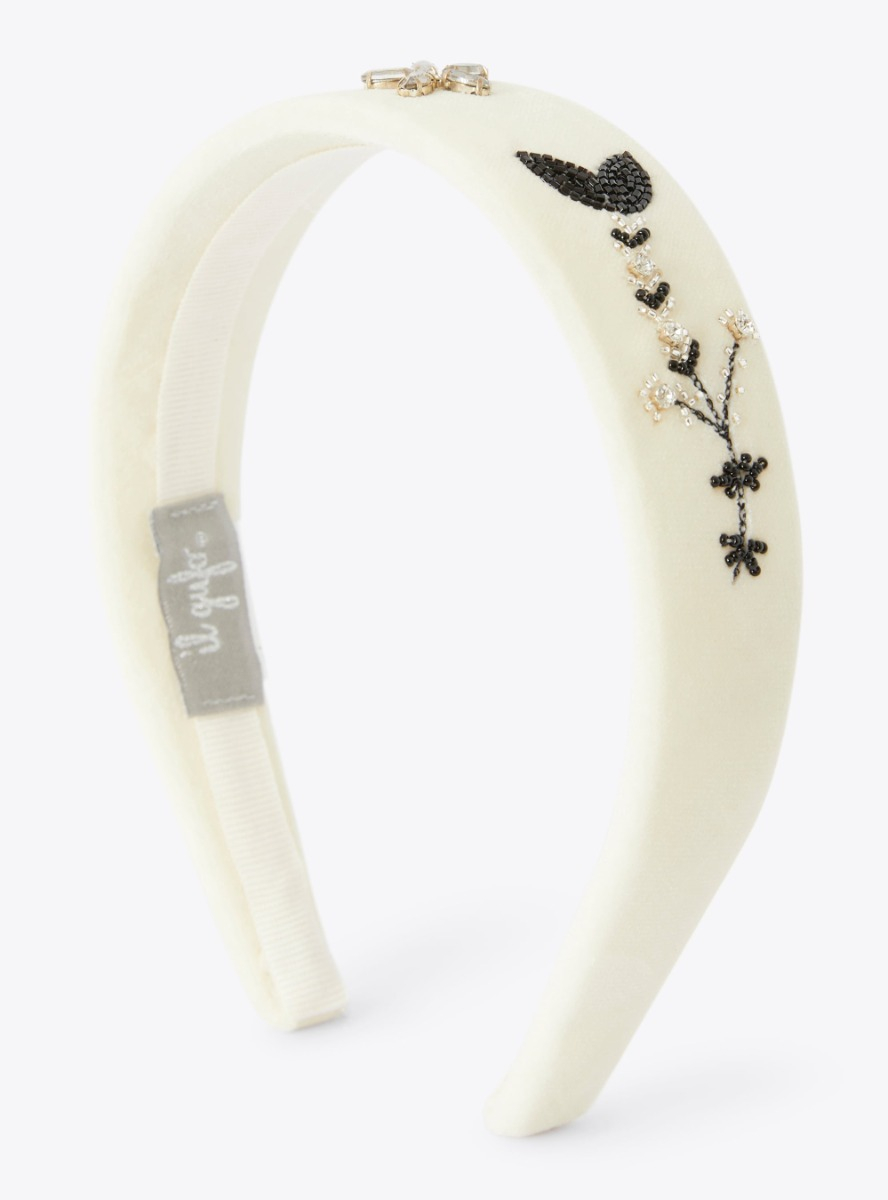 Velvet headband - White | Il Gufo