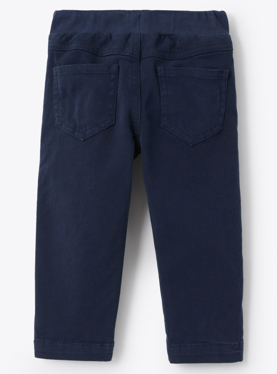 Pantaloni con coulisse in gabardina stretch - Blu | Il Gufo