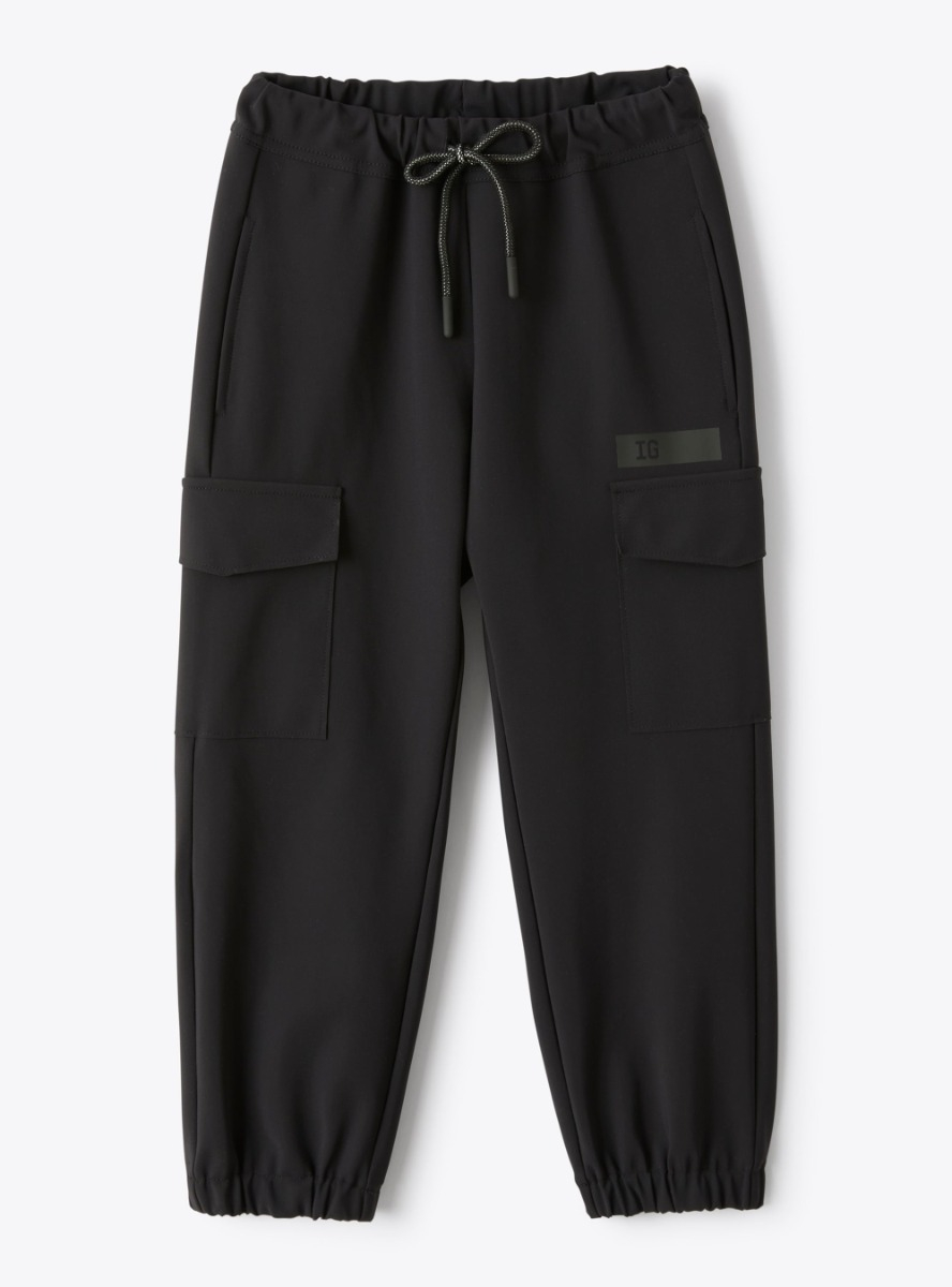 Cargo pants in black Sensitive® Fabrics - Trousers - Il Gufo