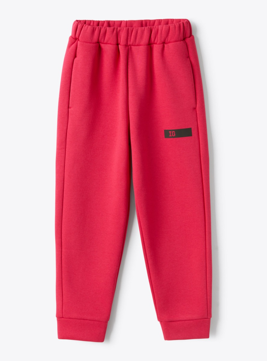 Jogging pants in fuchsia-pink hi-tech fleece - Trousers - Il Gufo