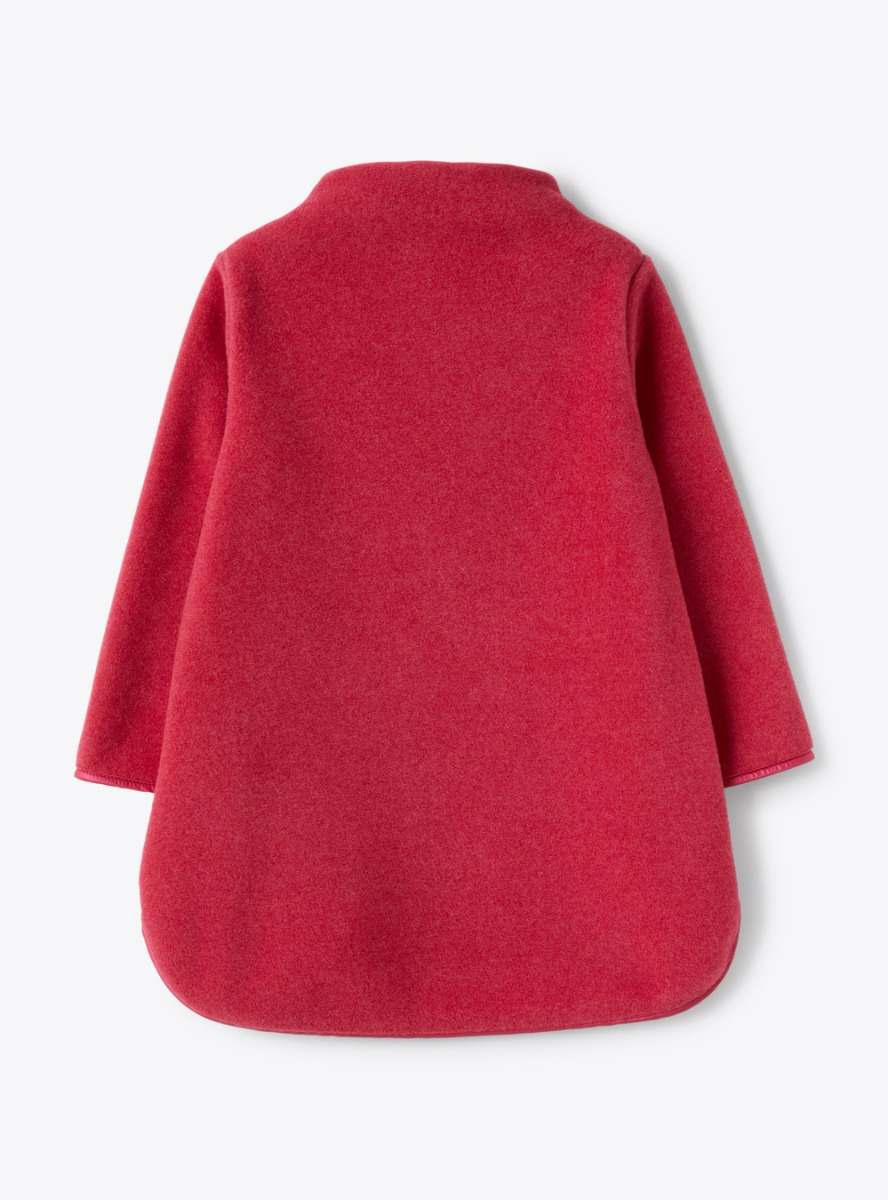 Fleece dress with kangaroo pocket - Red | Il Gufo