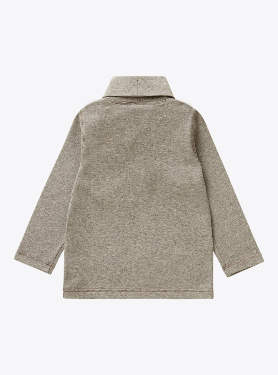Rollkragen-T-Shirt aus grauem Jersey - Grau | Il Gufo