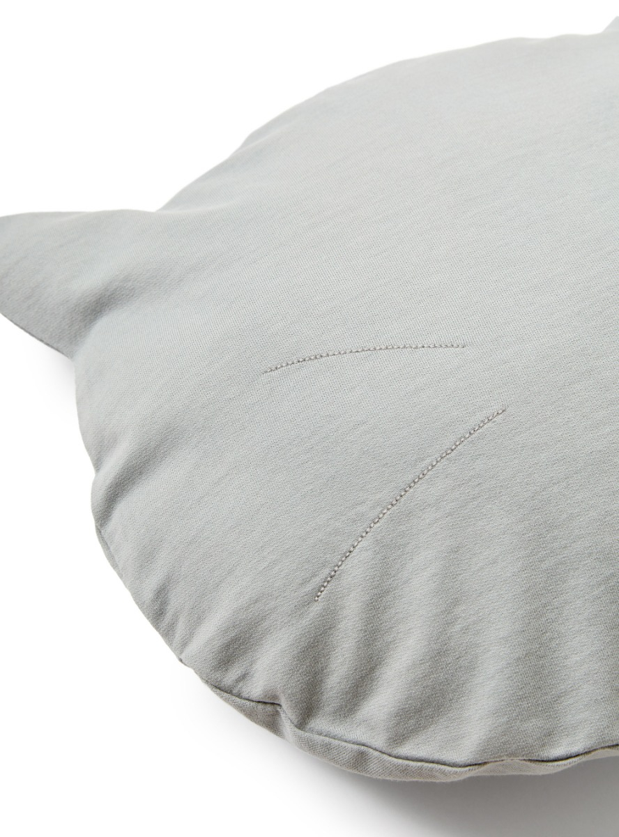 Grey cotton cat cushion - Grey | Il Gufo