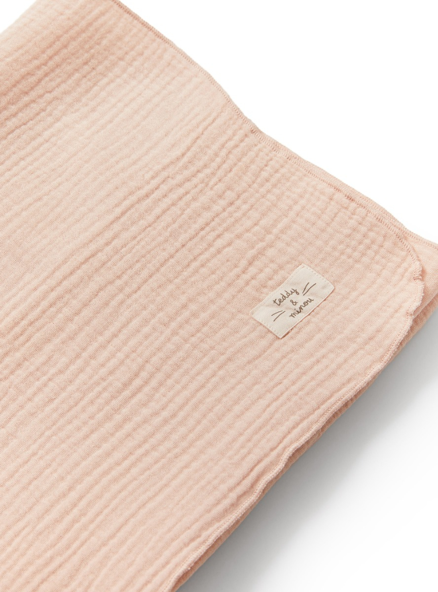 Pink gauze cot blanket - Pink | Il Gufo