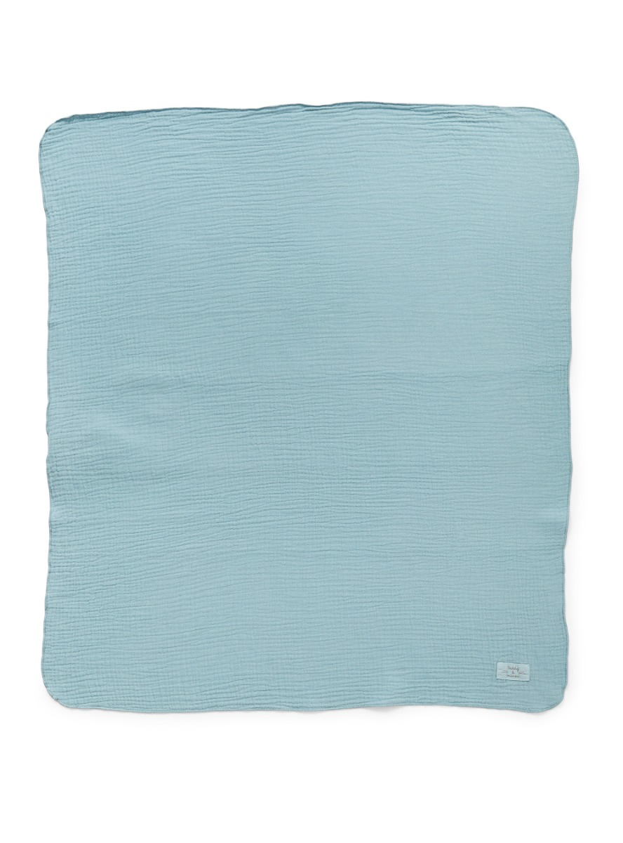 Light blue gauze cot blanket - Accessories - Il Gufo
