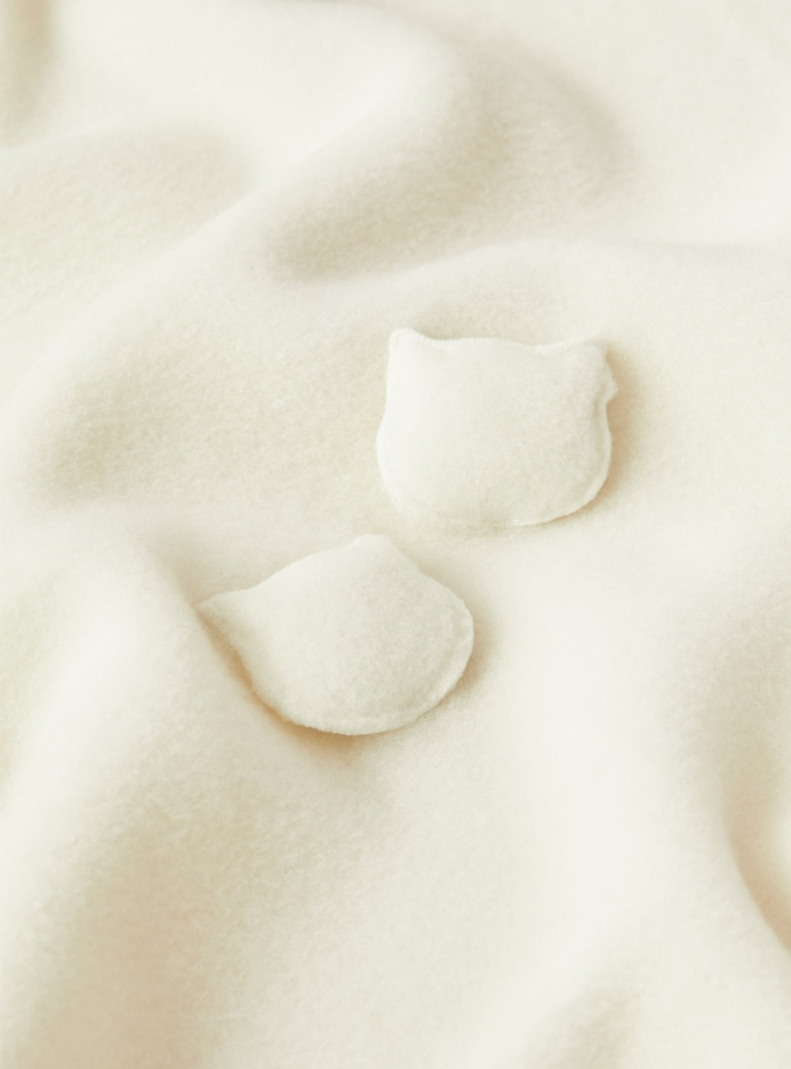 White fleece cot blanket - Beige | Il Gufo