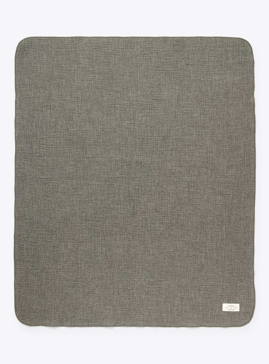 Grey double gauze cot blanket - Grey | Il Gufo