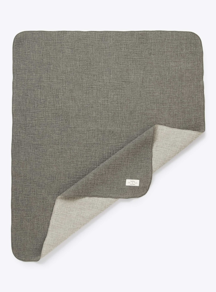 Grey double gauze cot blanket - Grey | Il Gufo