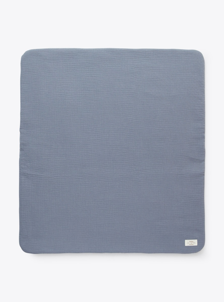 Cot blanket in gauze - Light blue | Il Gufo