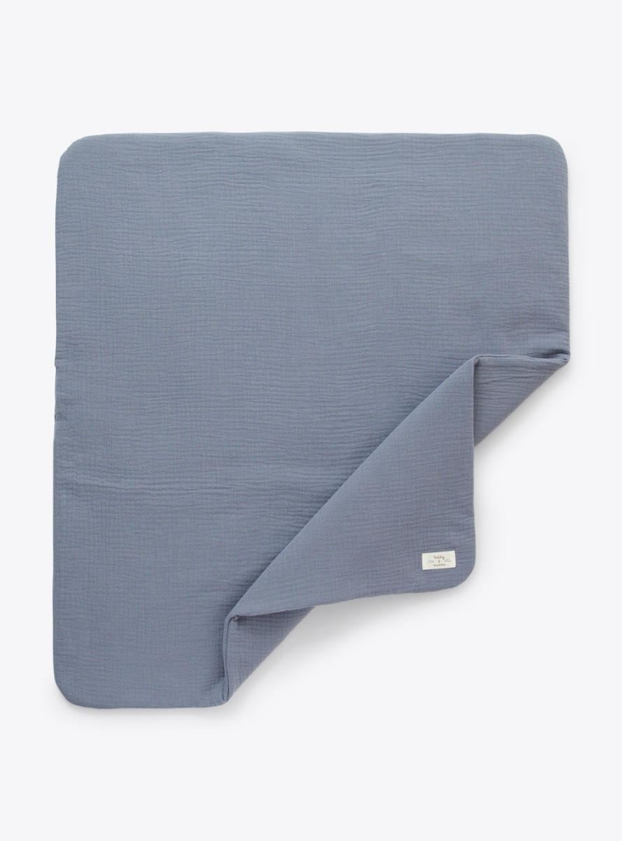 Cot blanket in gauze - Light blue | Il Gufo