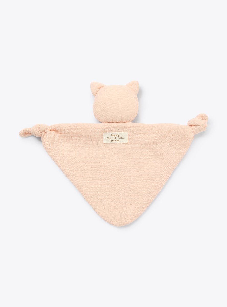 Organic cotton gauze comfort blanket - Pink | Il Gufo