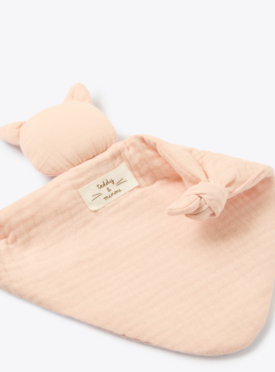 Organic cotton gauze comfort blanket - Pink | Il Gufo