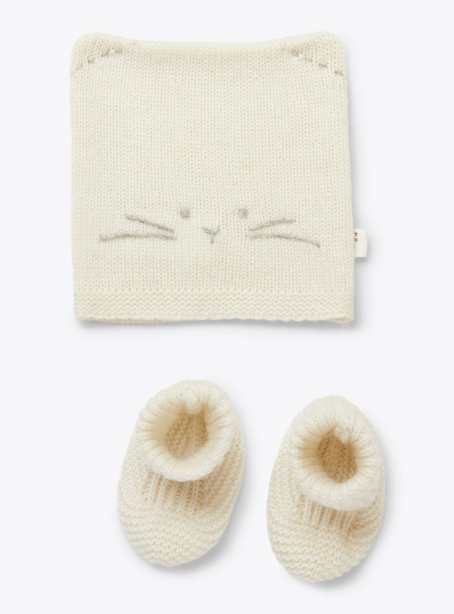 Hat and shoes set - White | Il Gufo