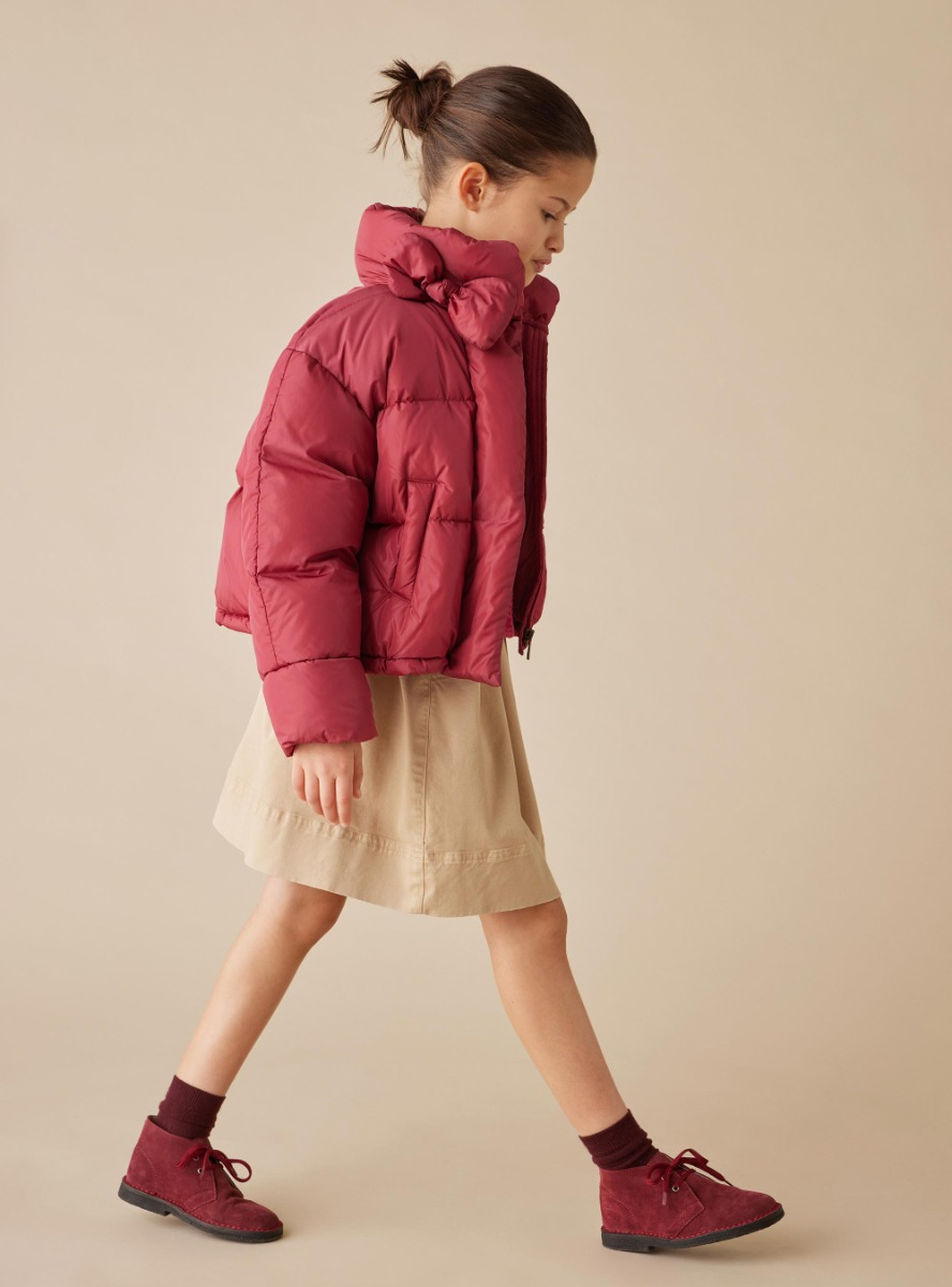 Boxy taffeta down jacket - Red | Il Gufo