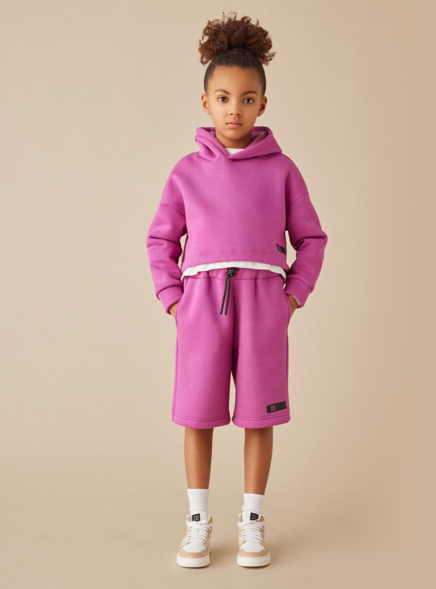 Cropped hoodie sweatshirt - VIOLET | Il Gufo