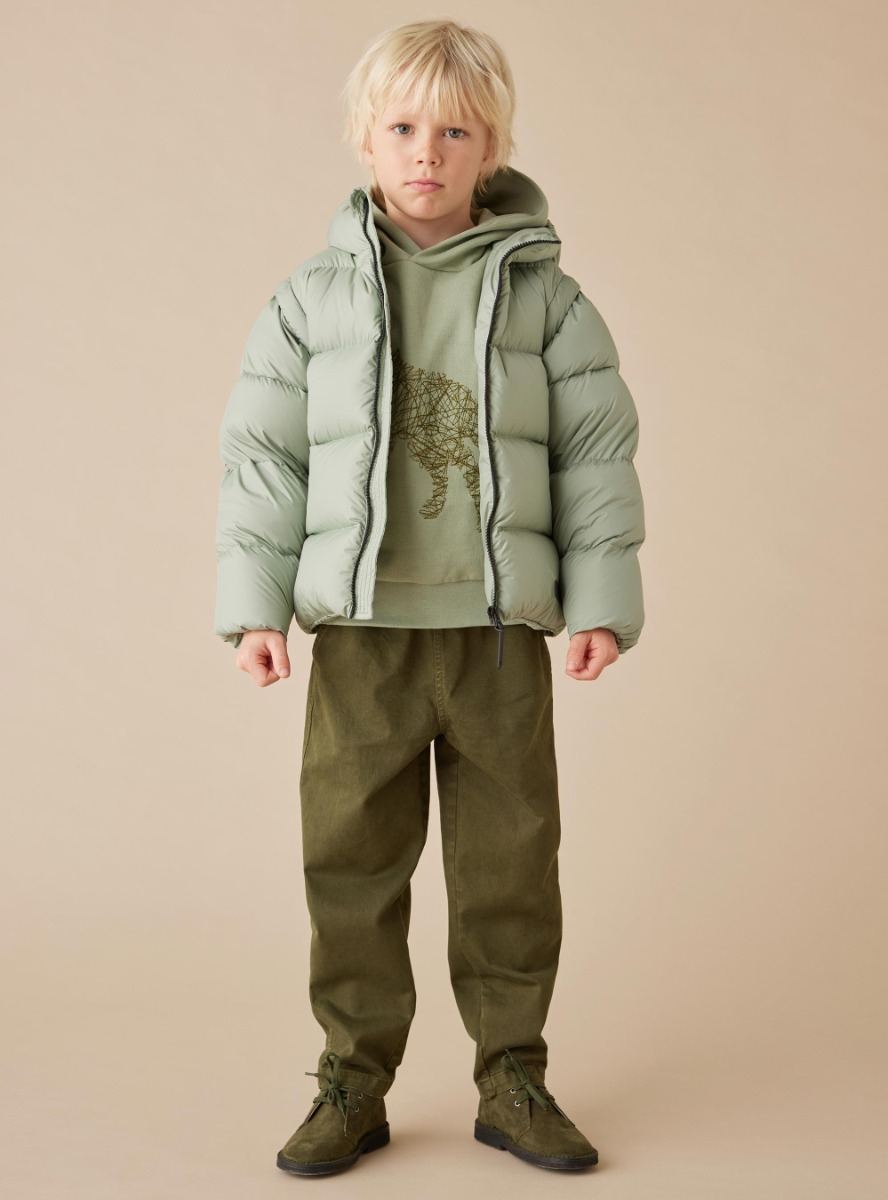 Padded jacket with removable sleeves - Green | Il Gufo