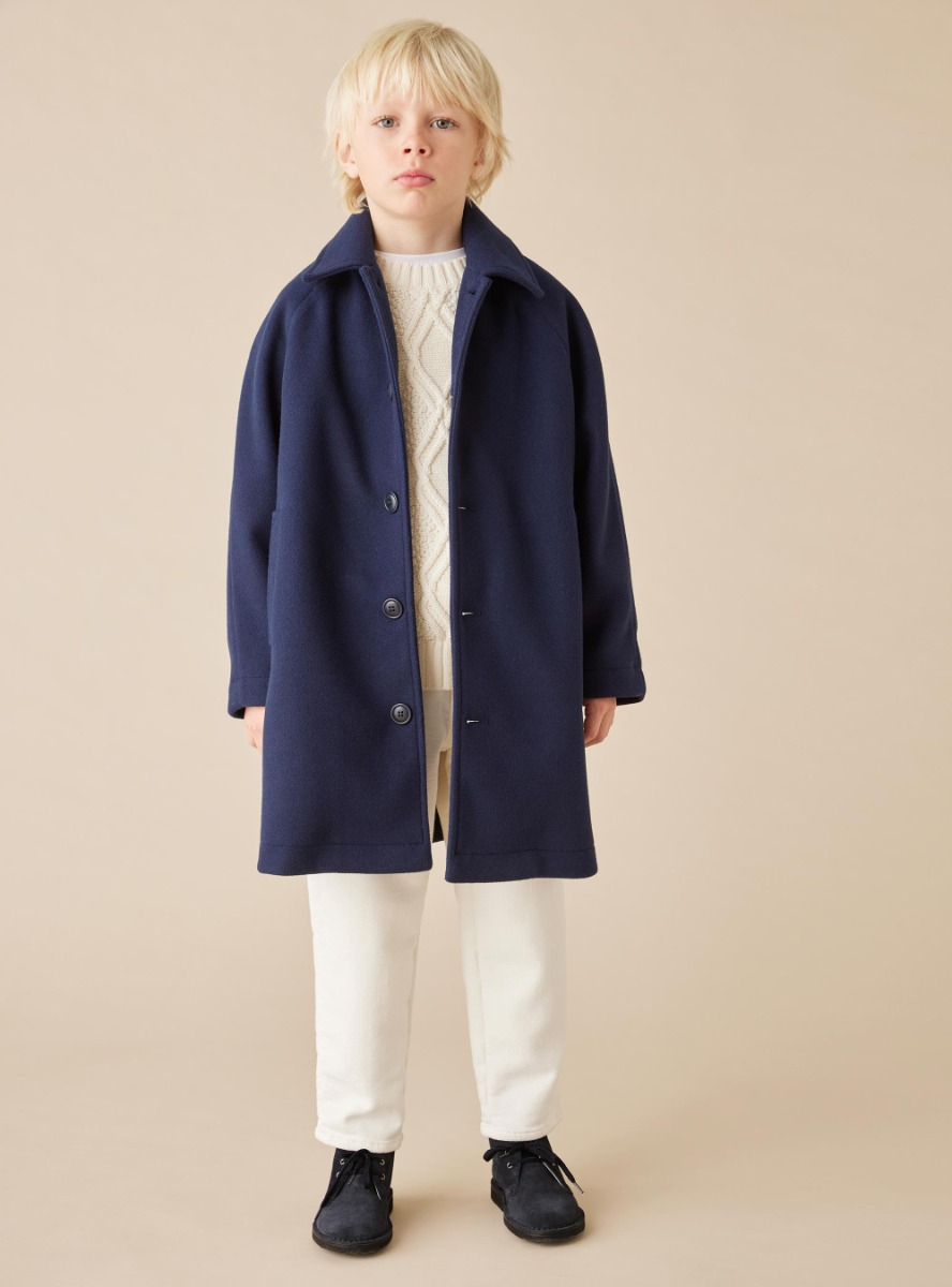 techno-wool coat - Blue | Il Gufo