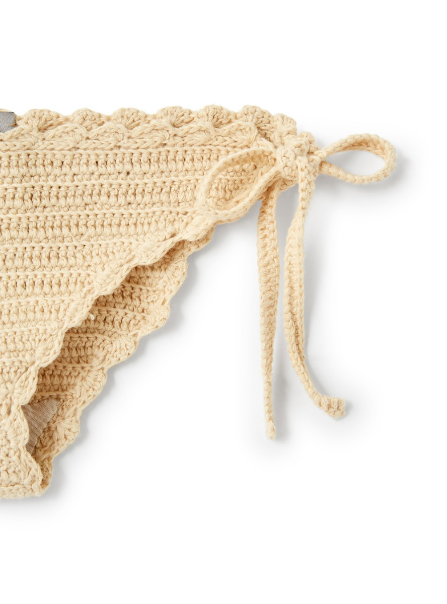 Costume crochet con fiori - Beige | Il Gufo