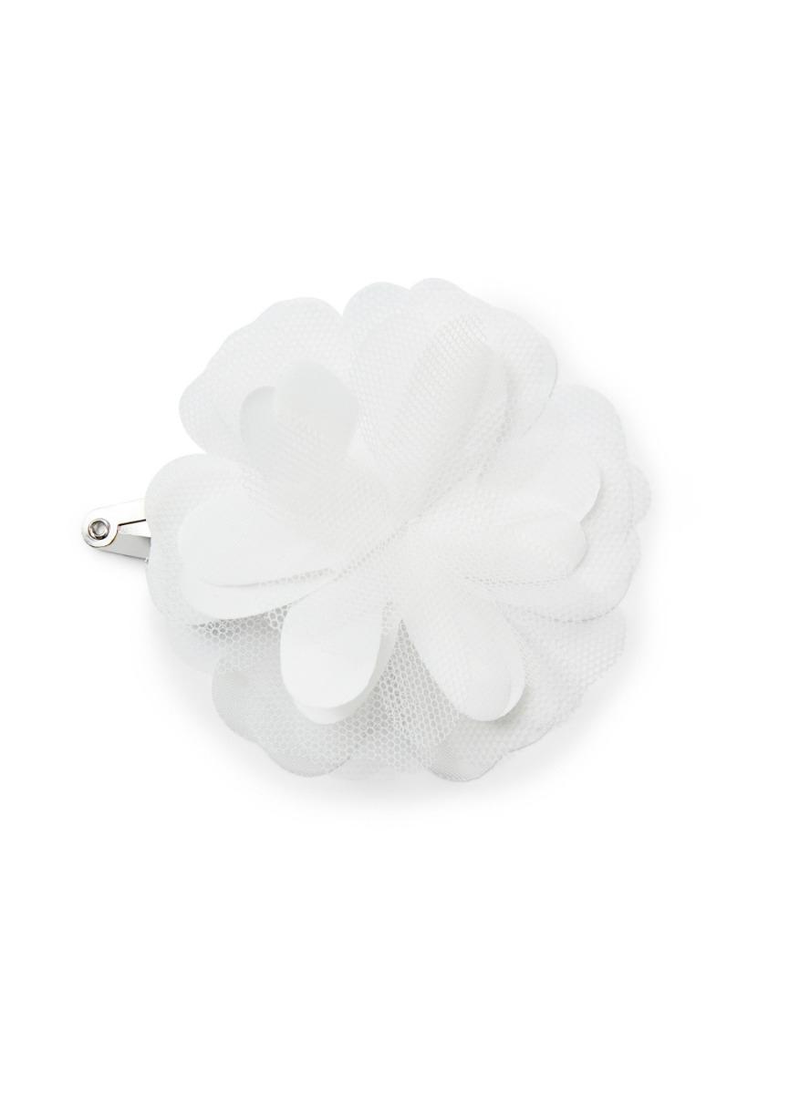 Hair clip with maxi flower - White | Il Gufo