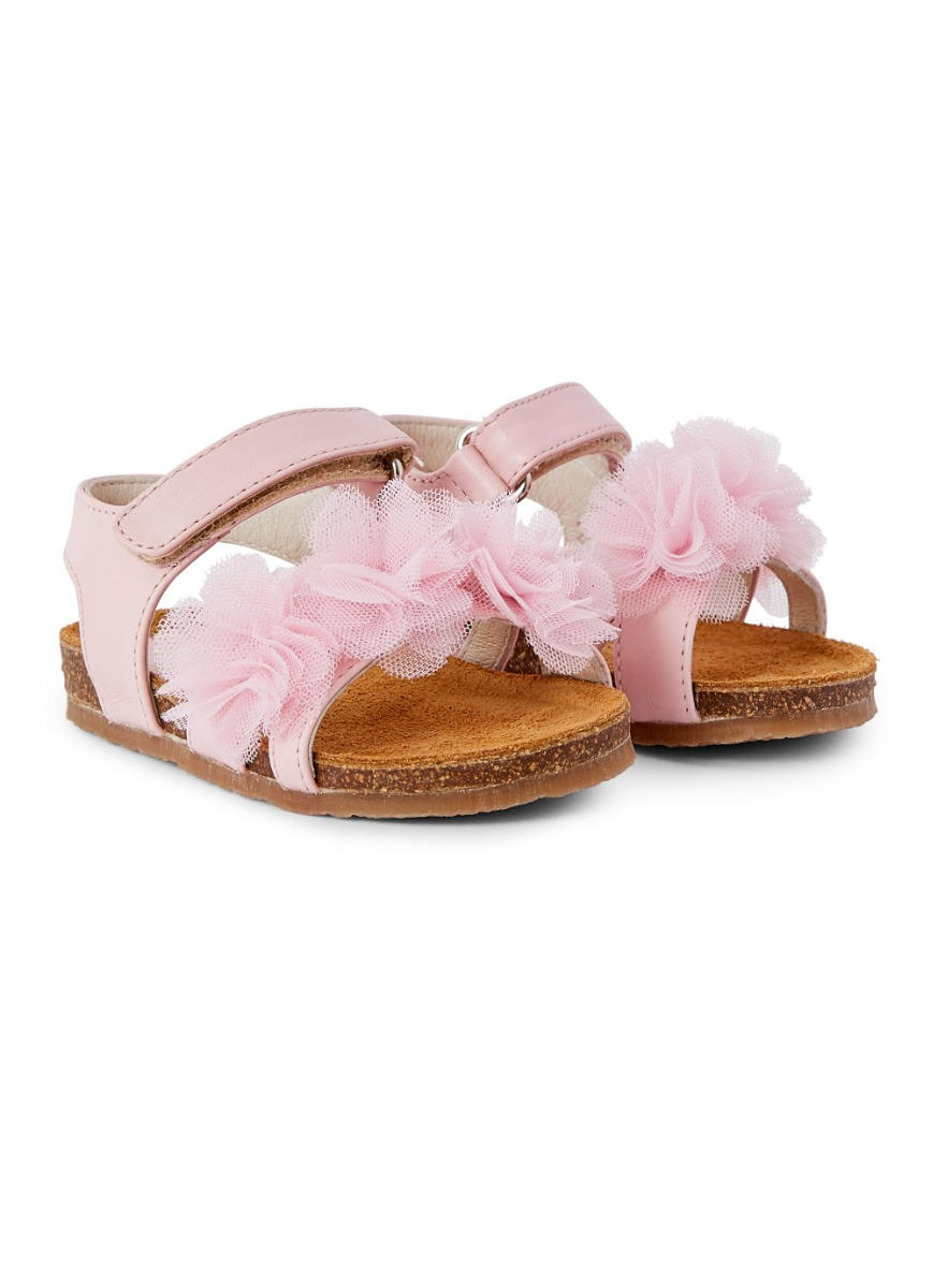 Sandal with tulle flowers - Shoes - Il Gufo