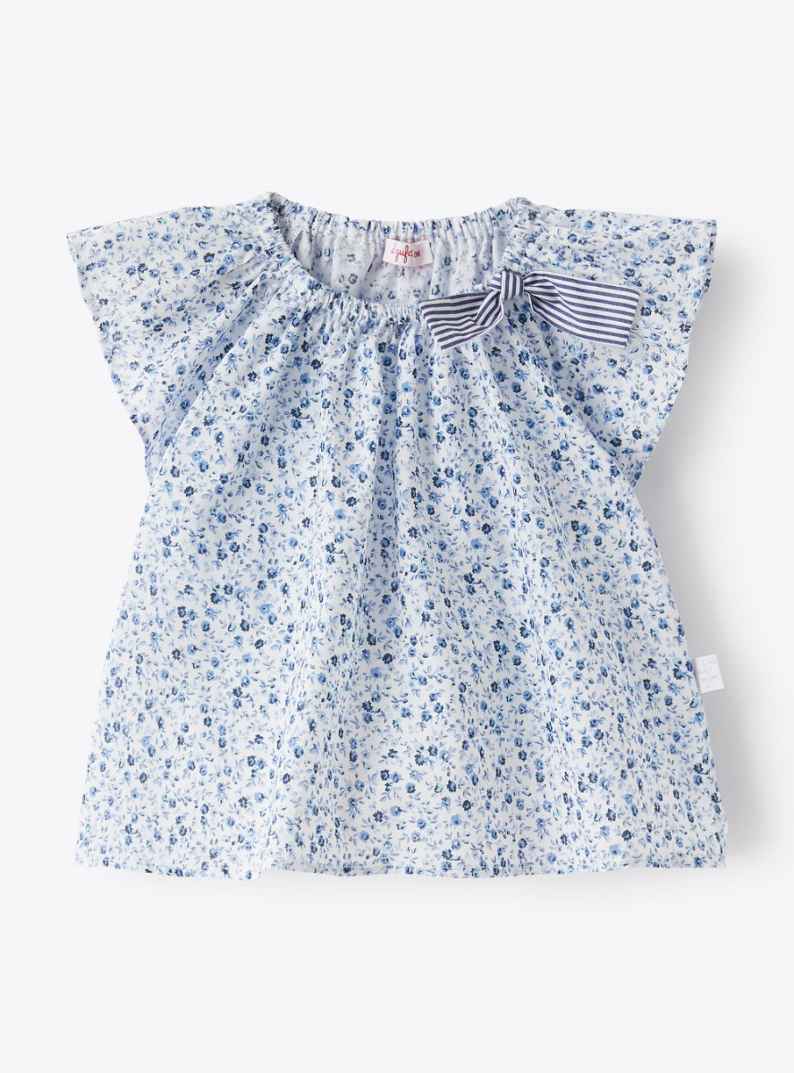 Baby girls’ voile shirt with flower print - Shirts - Il Gufo