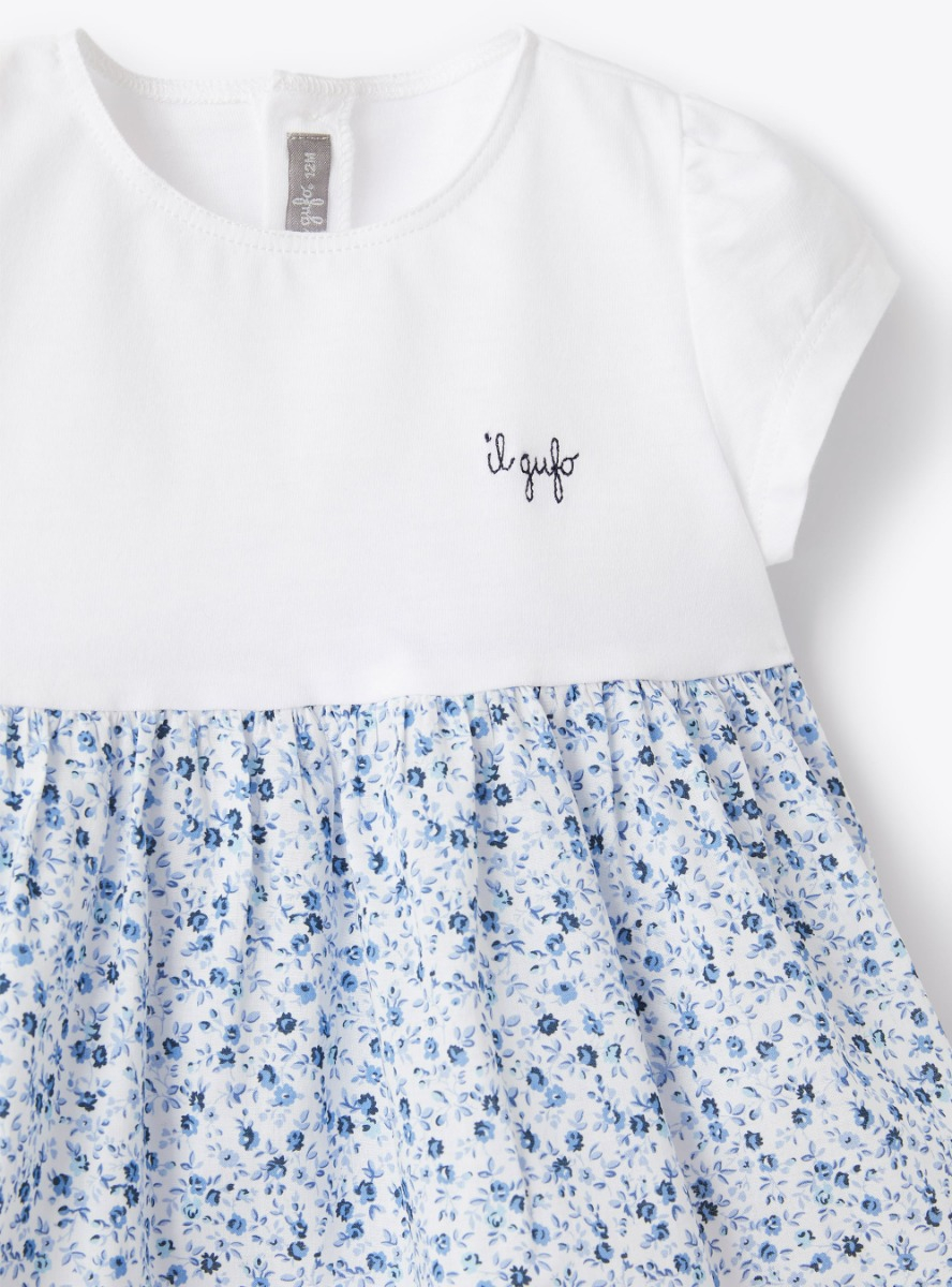 Two-piece set with floral print - Light blue | Il Gufo