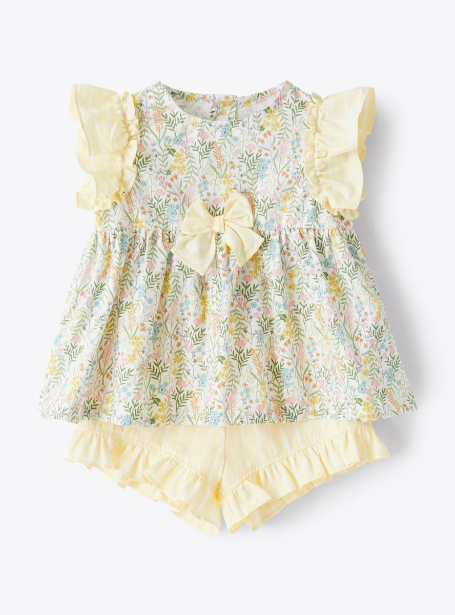 Baby girls’ two-piece set with a floral print - Two-piece sets - Il Gufo