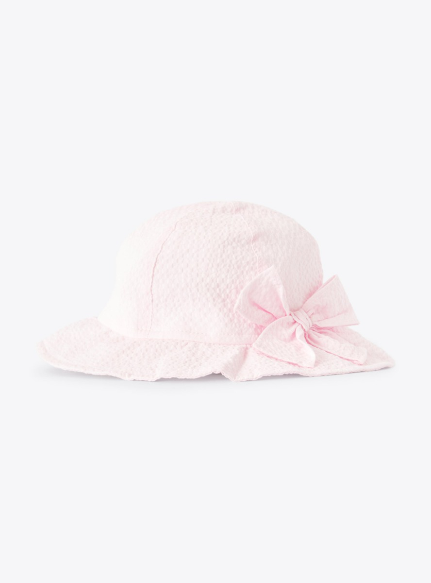 Hat in textured pink cotton - Pink | Il Gufo