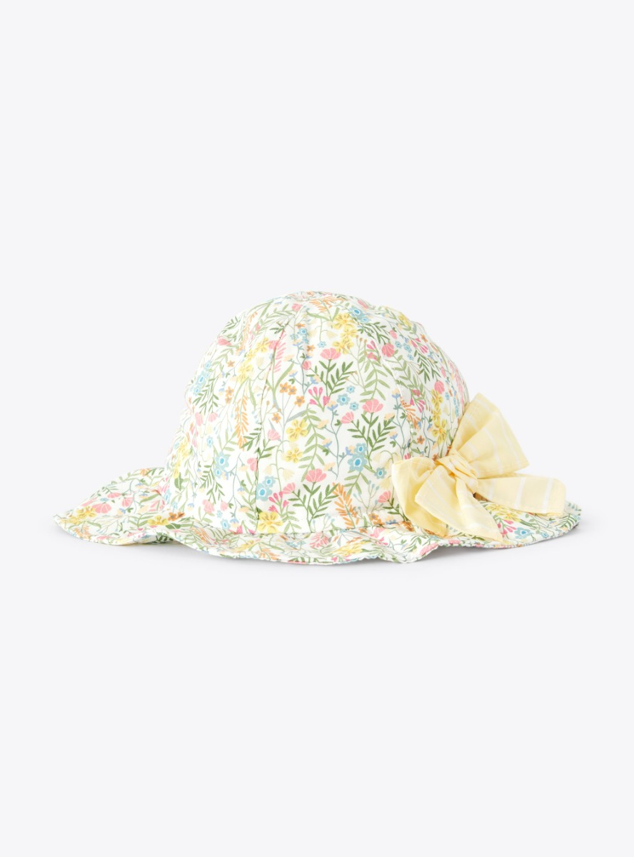 Cotton hat with floral print - Accessories - Il Gufo