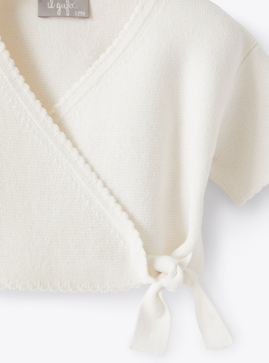 Baby girls’ cardigan in organic cotton - White | Il Gufo