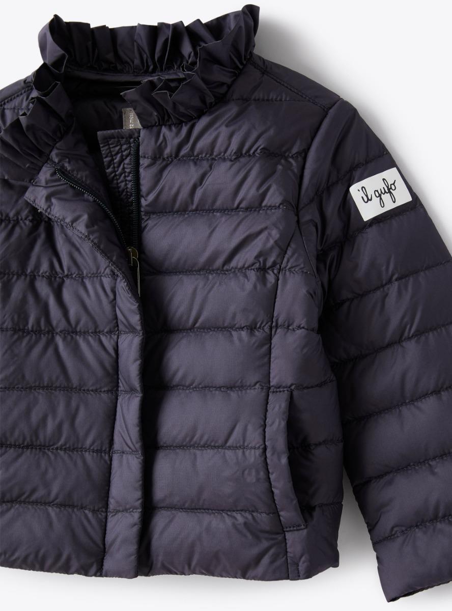 Lightweight down jacket in blue downproof nylon - Blue | Il Gufo