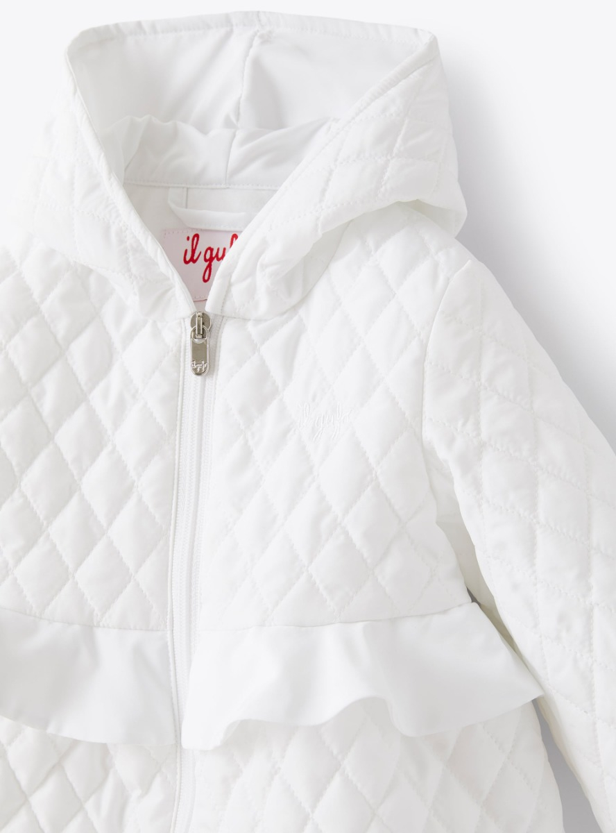 Hooded jacket with eco-friendly padding - White | Il Gufo